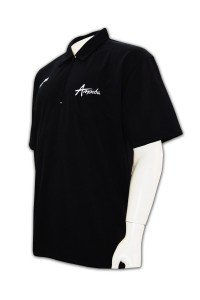 P211 polo-恤 polo衫 立领 半胸拉鏈 polo shirt 批發及製造     黑色